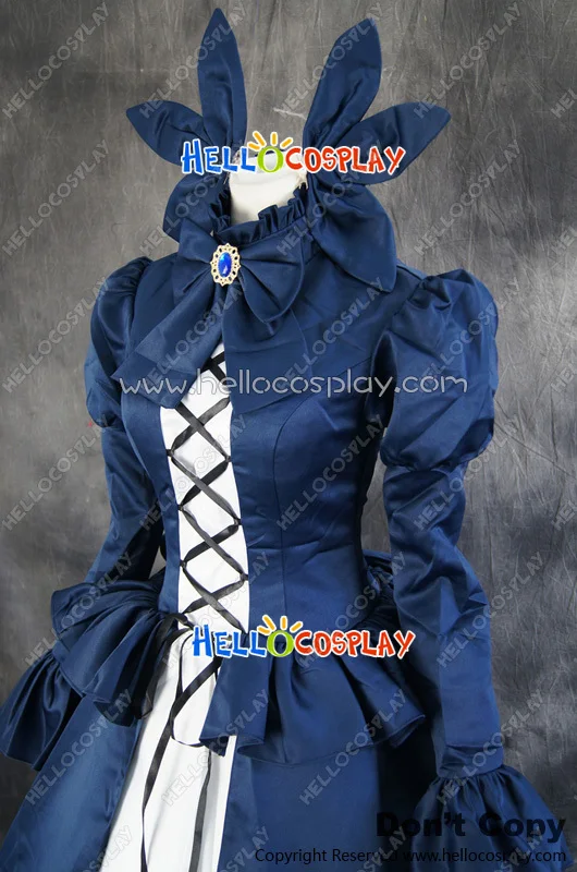 Dance In The Vampire Bund Cosplay Mina Tepes Blue Dress Costume H008 image 4