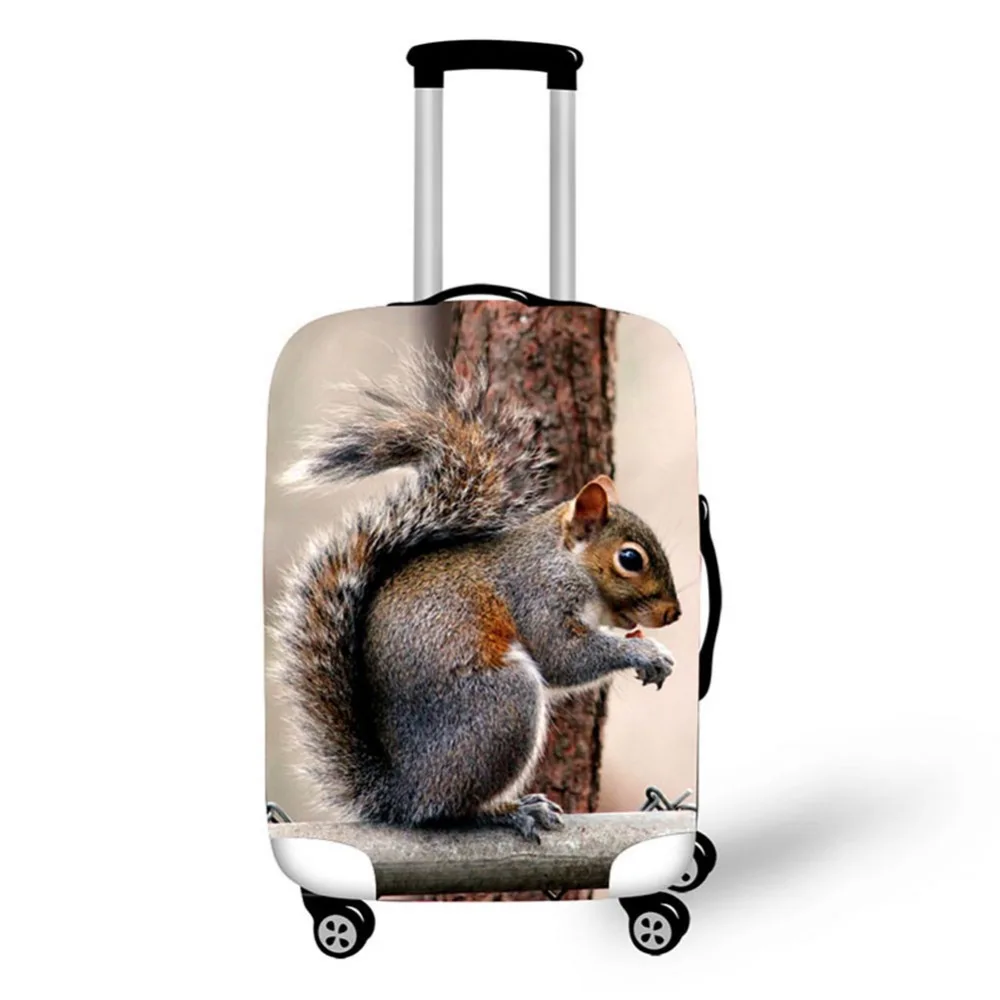 

3D squirrel print travel luggage suitcase protective cover stretch waterproof portable luggage covers rain cover