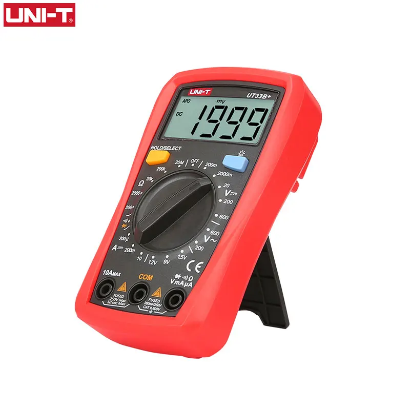 UNIT UT33B+ Mini Digital Multimeter AC DC Voltmeter Ammeter 2000 Counts Battery Test Meter Multitester Resistance ohm Tester