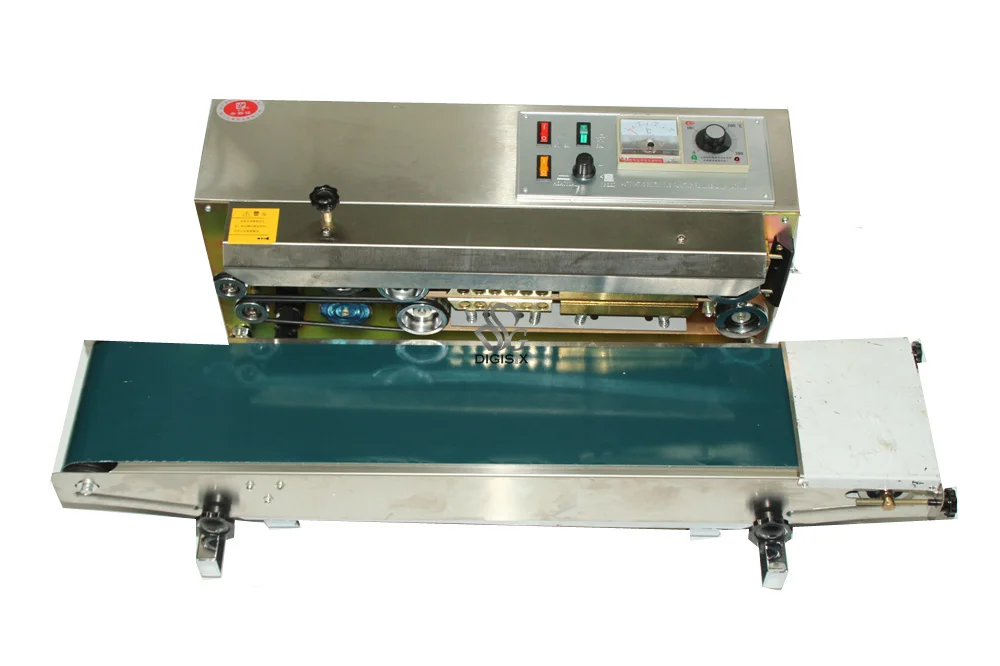 Sellador de banda continua, máquina de sellado de película de acero inoxidable, FR-900