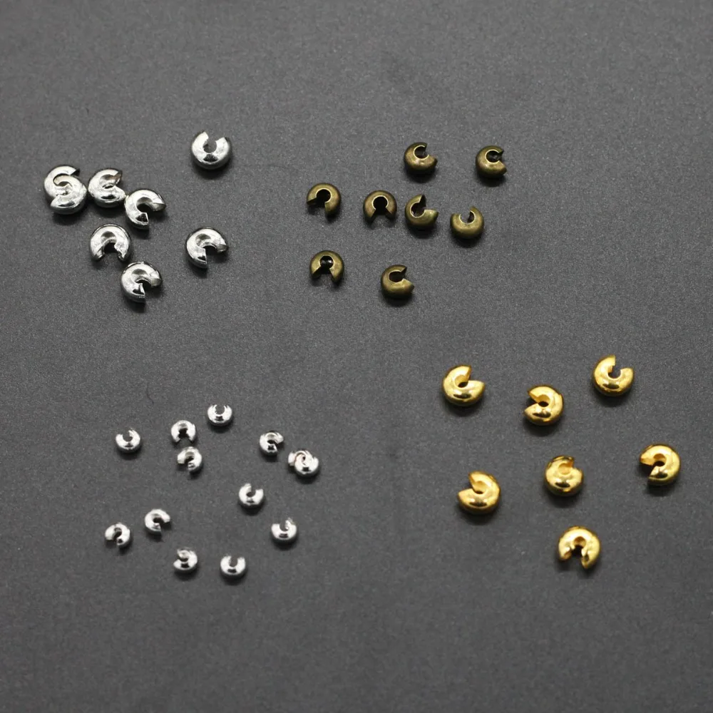 1000pcs Opening Positioning Beads Iron Crimp End Beads Cover Positioned Fit Bracelet Necklace Fashion Jewelry Accessory
