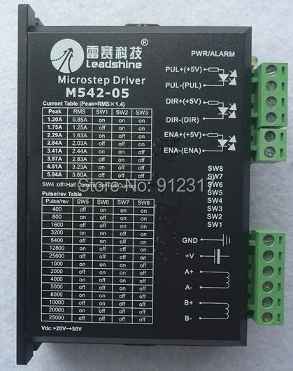 

Leadshine 2 phase Microstep Driver M542-05 Step Motor Driver 20V-50VDC 1.0A-5.0A for CNC Router