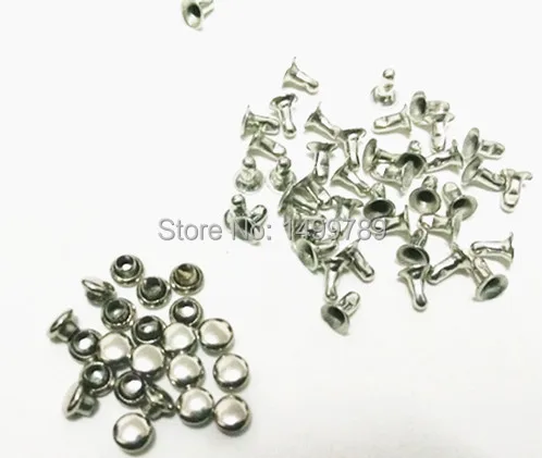 200PCS 4MM  DIY Silver Punk Spike Studs Spots Fashion Rivet DIY Bags Belt Shoes Craft Shipping Free