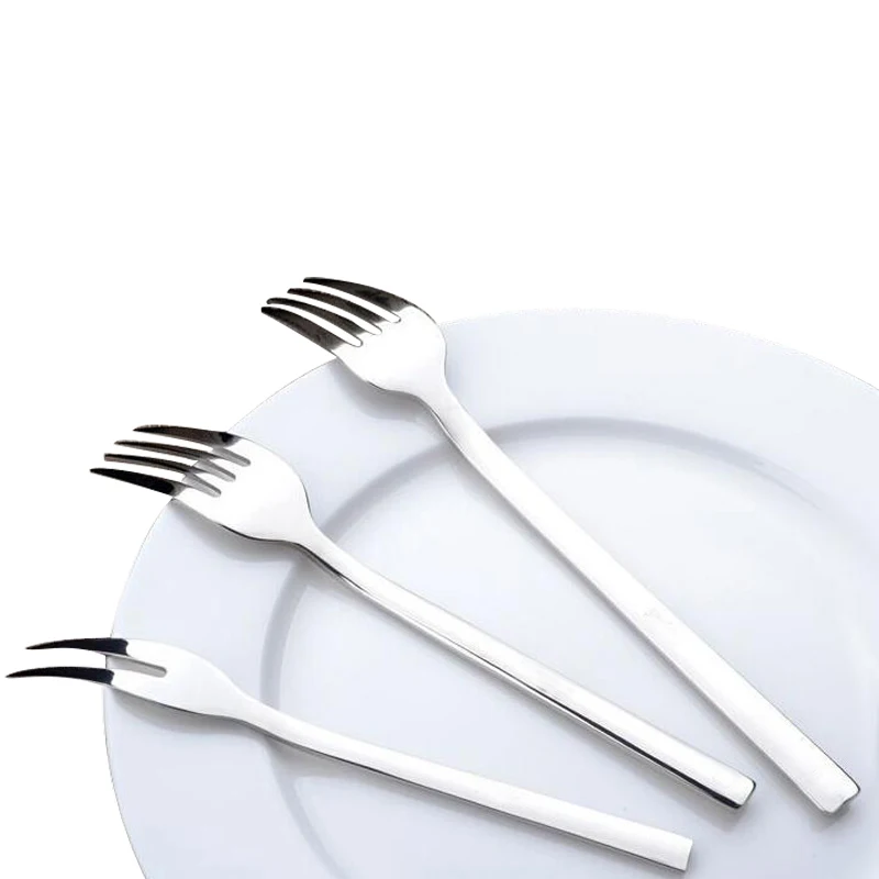 6pcs 304 Stainless Steel Dinner Fork Thickness Dessert Cake Fruit Forks Korean Tableware Lunch Fork Flatware set 15/18/21CM