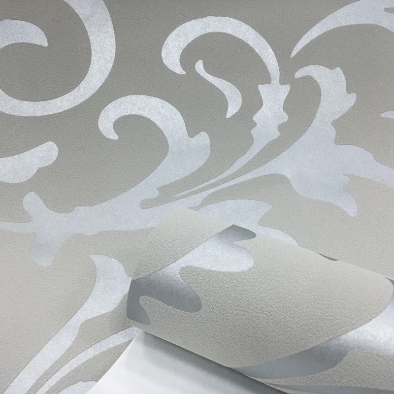 Grey 3D Victorian Damask Embossed Wallpaper Roll Home Decor Living Room Bedroom Wall Coverings Silver Floral Luxury Wall Paper