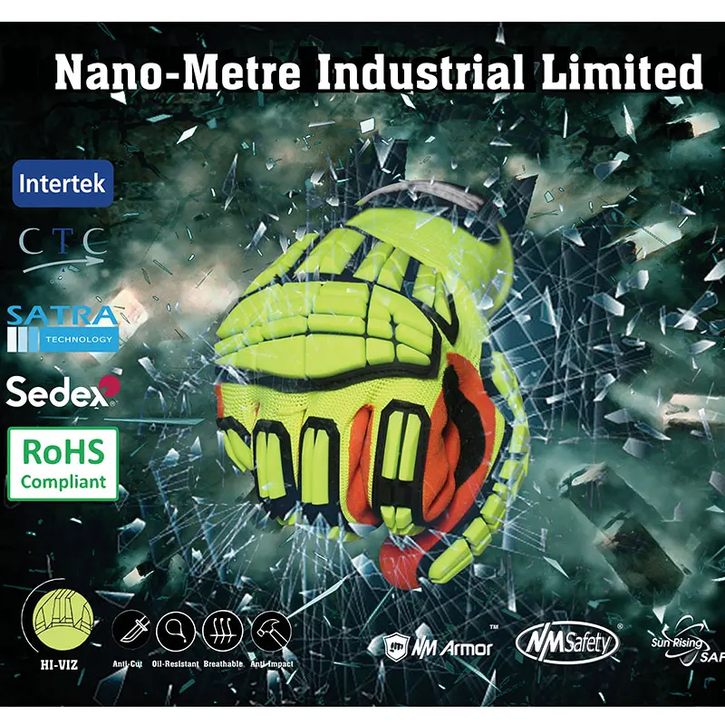 NMSafety 100% High Quality Anti Vibration New Mechanic Gloves Cut-Resistant Safety Hand Work Gloves