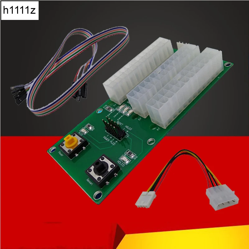 Dual and Three Power Supply Synchronous Starter Board 4PIN IDE 24PIN Cable with Switch Extender Cable Card For BTC Miner Mining