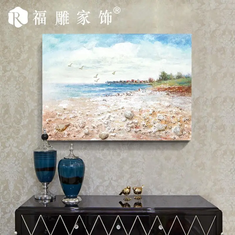 Fuzhou carved furnishings Mediterranean meter box sitting room adornment relief painting restaurant Frameless paintings from thr