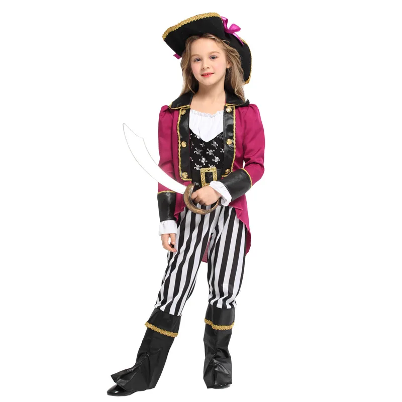 Kids Marquis Caribbean Pirate Girl Cosplay Kostuum Nieuwjaar Kerstmis Carnaval Halloween Kinderen Prinses Fancy Dress Kleding