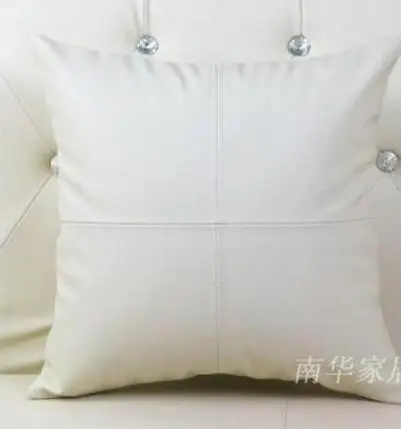 litchi style PU leather sofa cushion cover decorative pu throw pillowcase lumbar pillow cover for back cushion