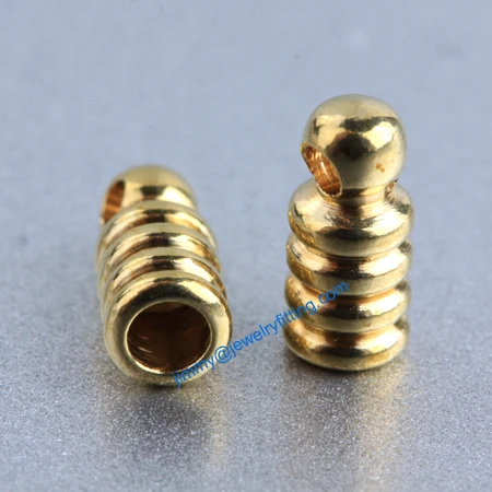 

Jewelry findings raw brass End caps for laether cord end cap crimp beads 4*8.5mm