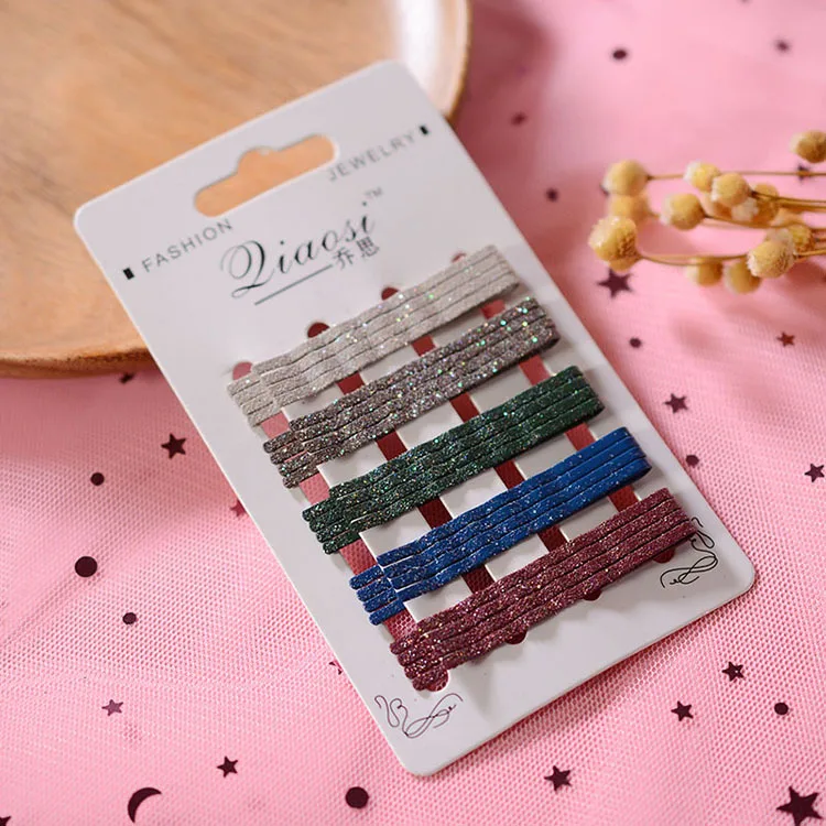 20Pcs/Card Hair Clip Kids Glitter Metal Hairpins Bobby Pins Styling Hairpin Candy Color Barrettes Girls Styling Hair Accessories