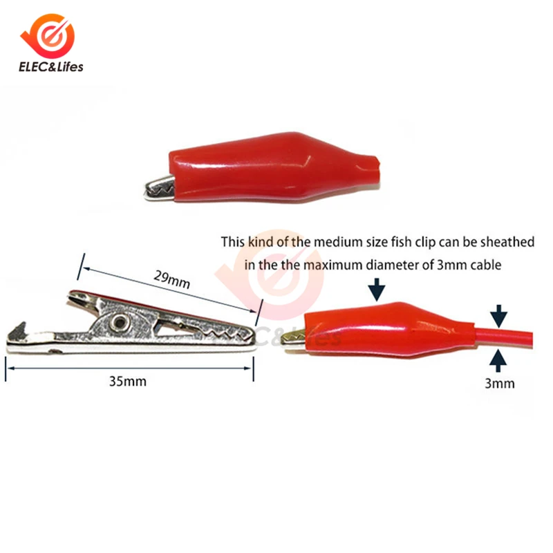 50Pairs/100Pcs Metal Alligator Clip P2001 Crocodile Electrical Clamp for Testing Probe Meter with Plastic Coated Boot