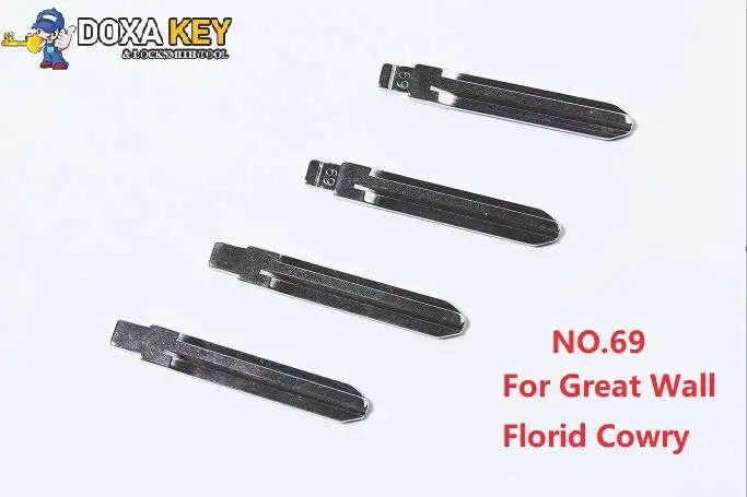 (5pcs) NO.69 Metal Blank Uncut Flip KD Remote Key Blade Type 69 for Great Wall Florid Cowry