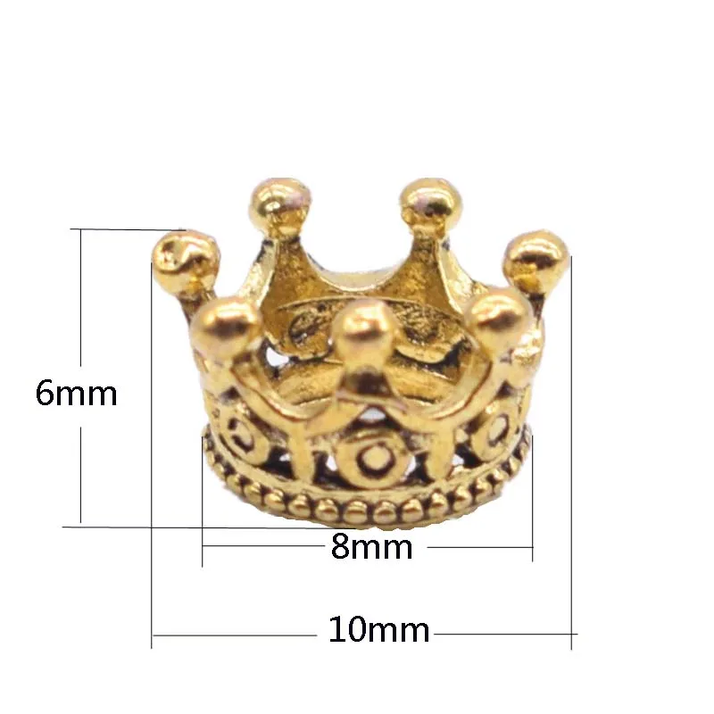 VOQ 10pcs/lot Imperial Crown Beads for Jewelry Making DIY Alloy Spacer Beads Fit Bracelet Jewelry Accessories Wholesale P137