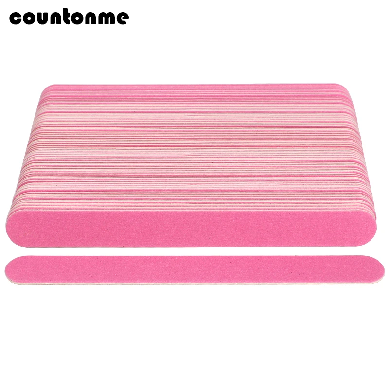 200pcs/lot Pink Nail File 180/240 Wooden Sanding Nail Tool Buffer Polishing Blocks Emery Board Salon Nail Pedicure Manicure Tool