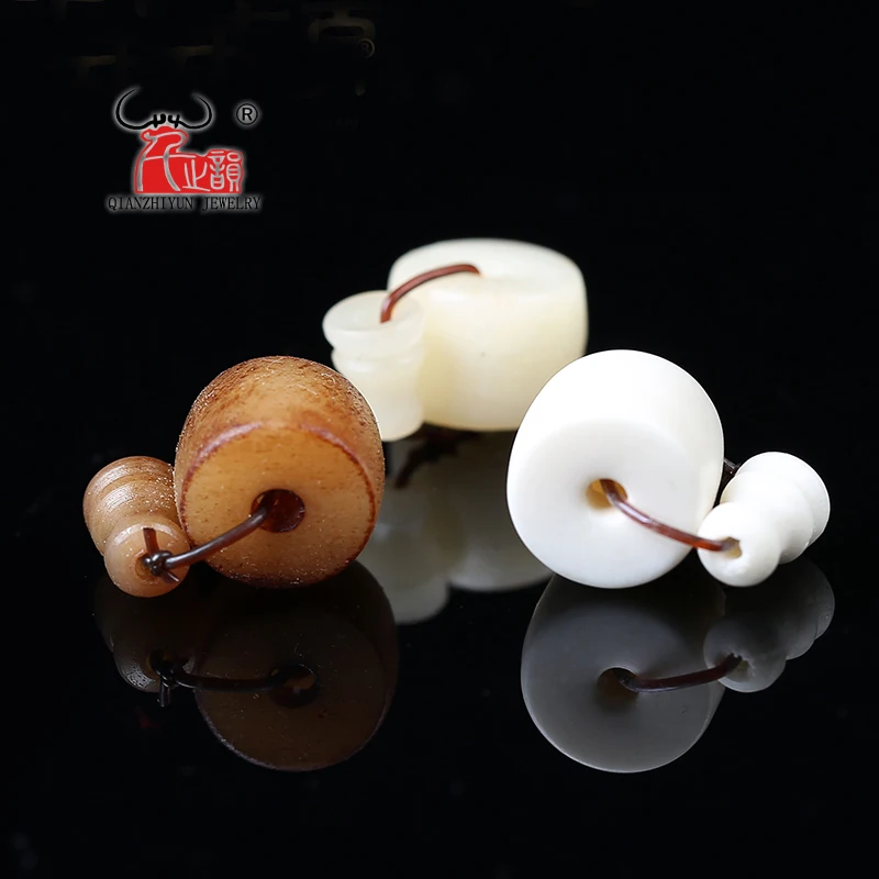 Pure natural yak bone Buddha, three - way DIY buddhist beads.