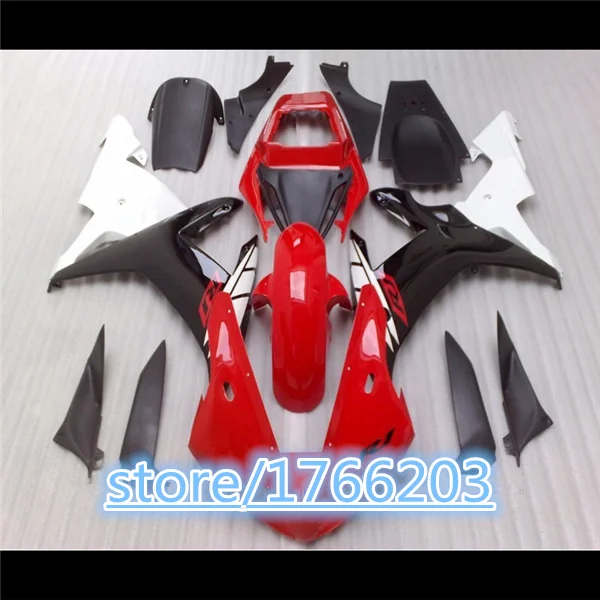 

fairing parts red white black Fairing Kit for YZF R1 02-03 YZF-R1 2002-2003 YZF1000 YZF R1 02 03 2002 2003 Ning