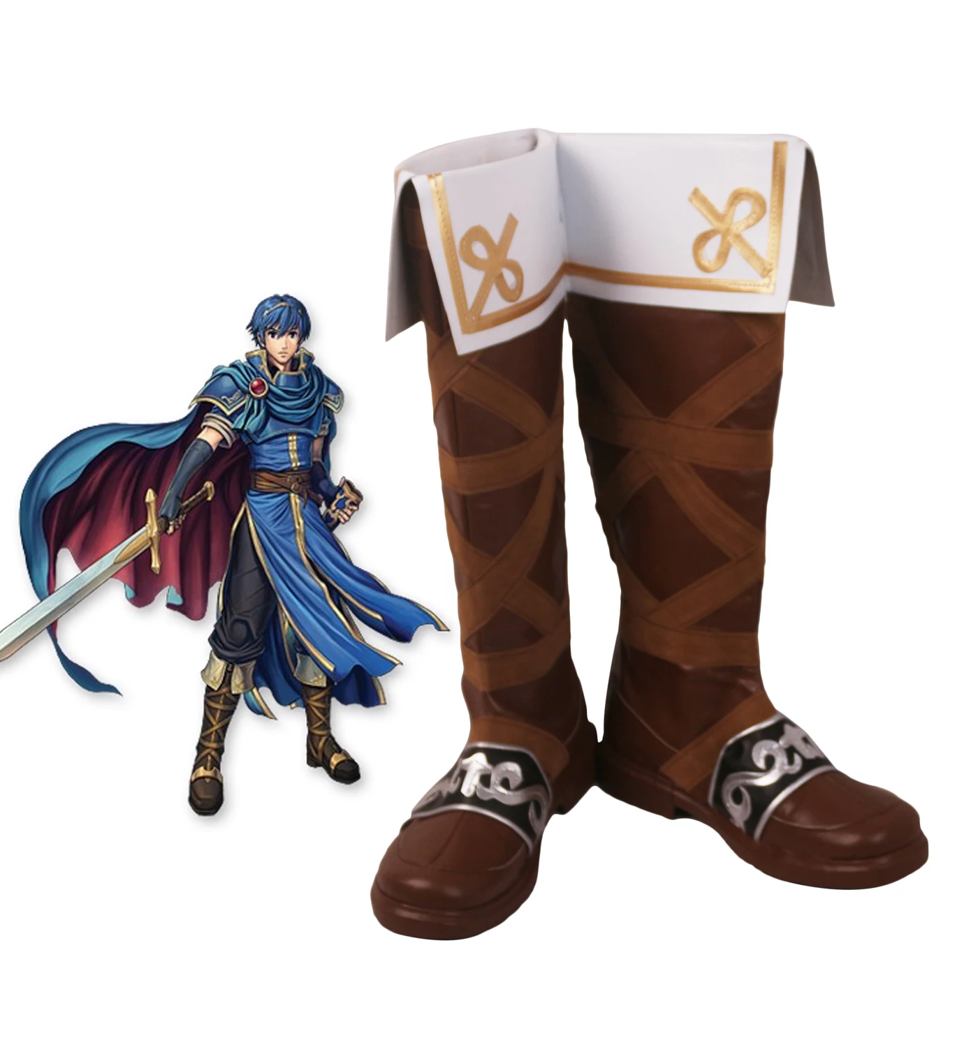 

Marth Shoes Cosplay Fire Emblem Marth Cosplay Boots Brown Shoes Custom Made for Unisex Any Size