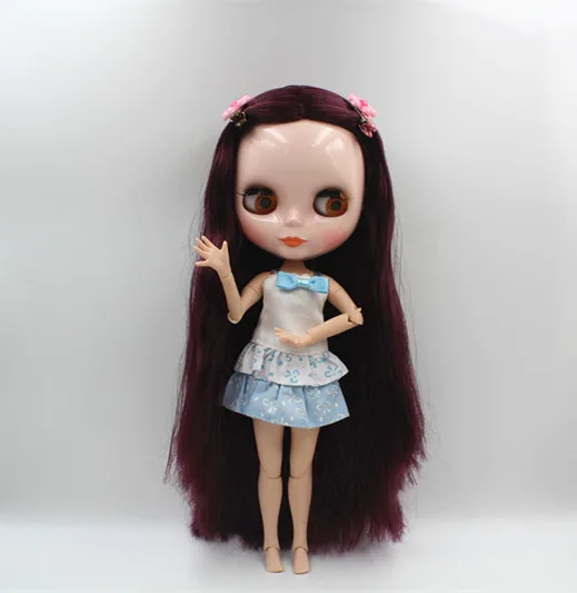 

Blygirl Blyth doll Grape purple straight hair nude doll 30cm joint body multi-joint body 19 joint DIY doll can change makeup