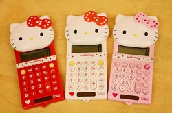 New Lovely Pink Cartoon Solar Power Desktop Electric Calculator