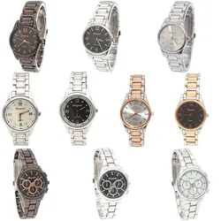 10pcs Mixed Lot Women Watch Stainless Steel Dress Watches Luxury Casual Quartz Wristwatch Wholesale Jewelry Watches