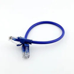 1 sztuk sieci linia kablowa Cat5E RJ45 kabel krosowy Ethernet internetu przewód Lan niebieski 20cm