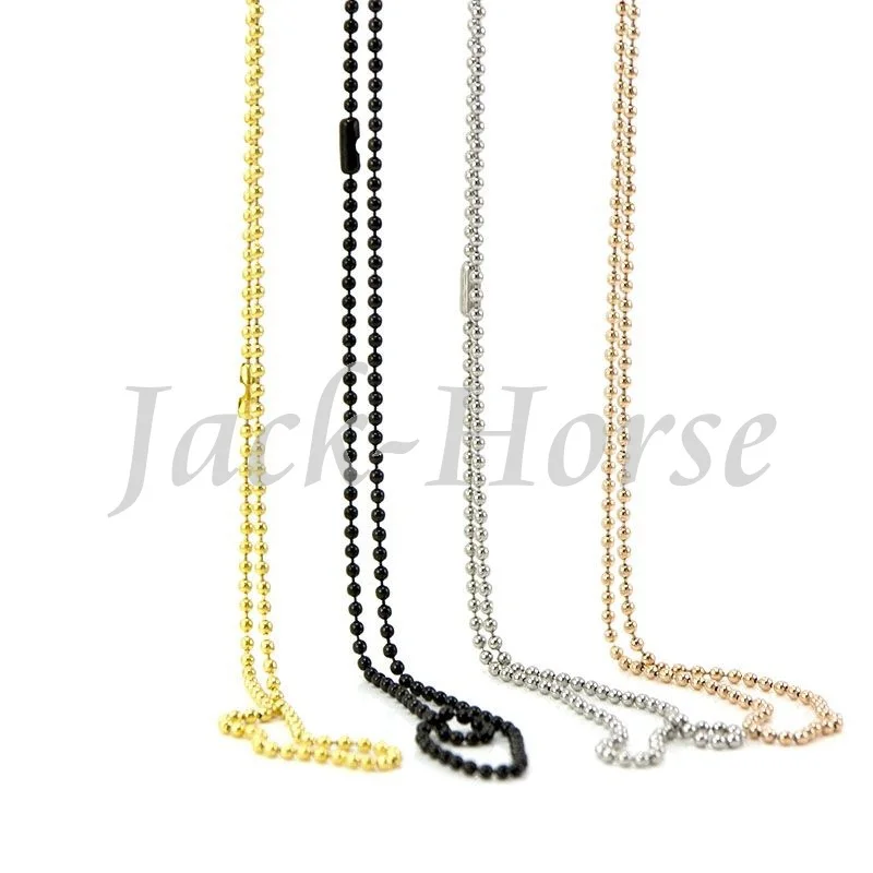 

Free shipping 2.4mm ball chain black rose gold ball chain necklaces