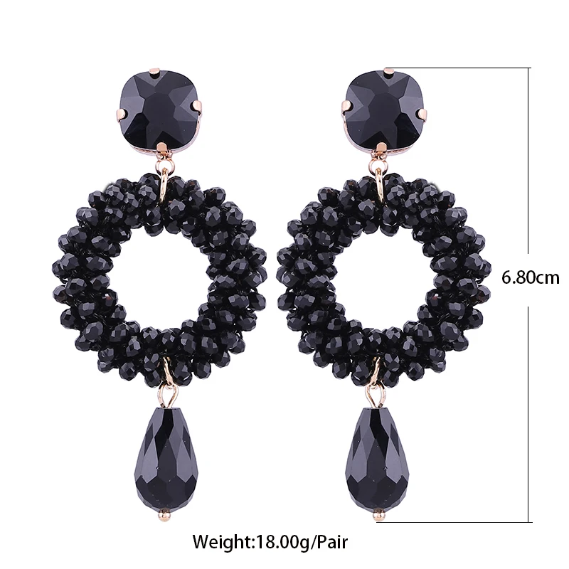 Oorbellen Crystal Beads Round Drop Earrings For Woman Crystal Stone Oorbellen Wedding Earrings Tiger Butterfly Festival Earrings