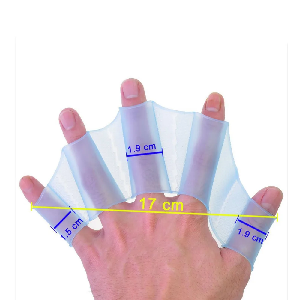 Genéricos Silicone Nadadeiras, Nadadeiras Palheiras, Luva de Treino, Azul, S,M,L