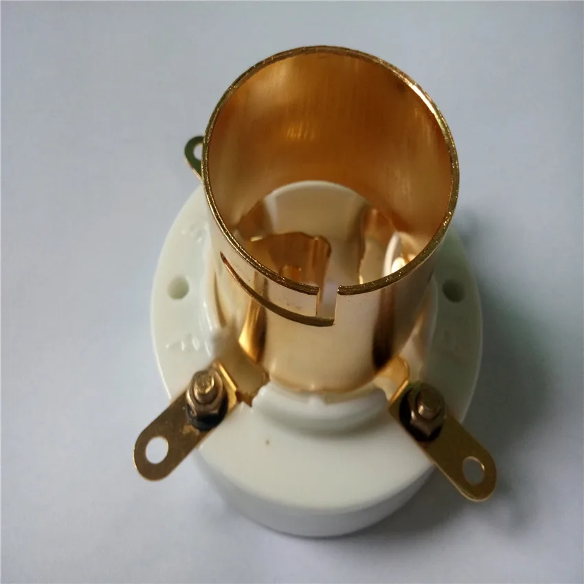 1pcs ceramic tube socket seat GZC4-3B-G 4 pin seat tube socket golden foot for 805/845/211