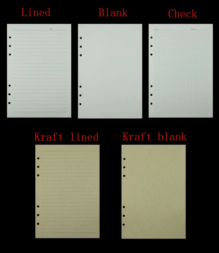 

100g 80sheets check plaid blank ruled lined woodfreed cream white kraft spiral notebook papers office school supply