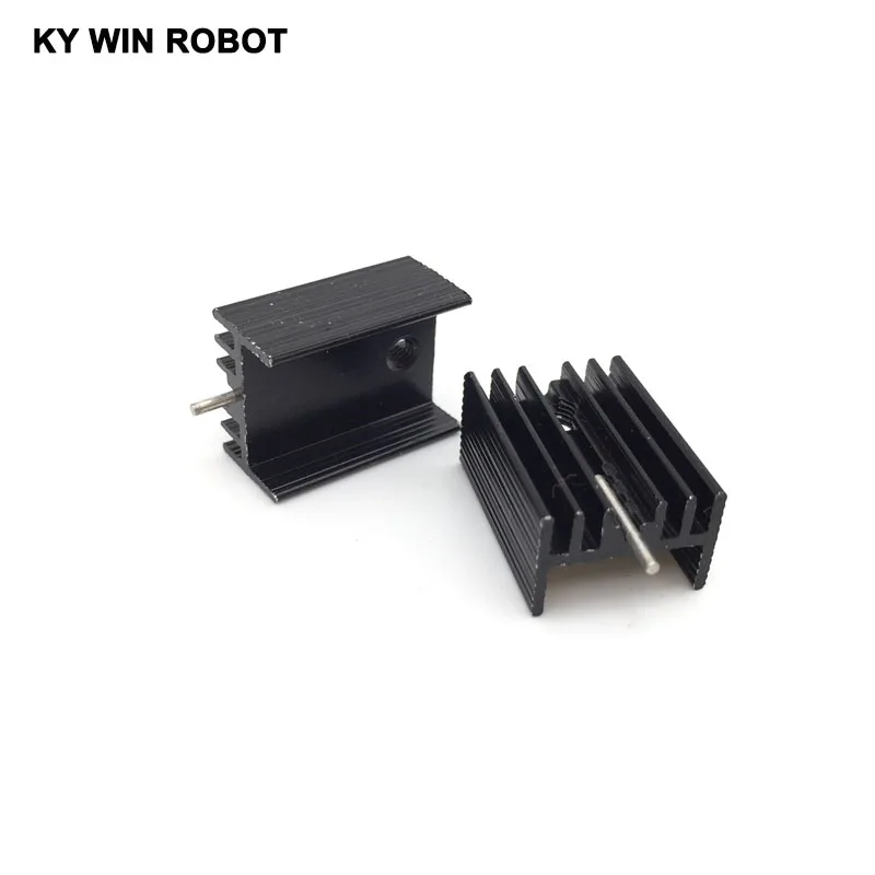 10pcs  Aluminium TO-220 Heatsink TO220 Heat Sink Transistor Radiator TO220 Cooler Cooling black 20*15*10MM With Pin