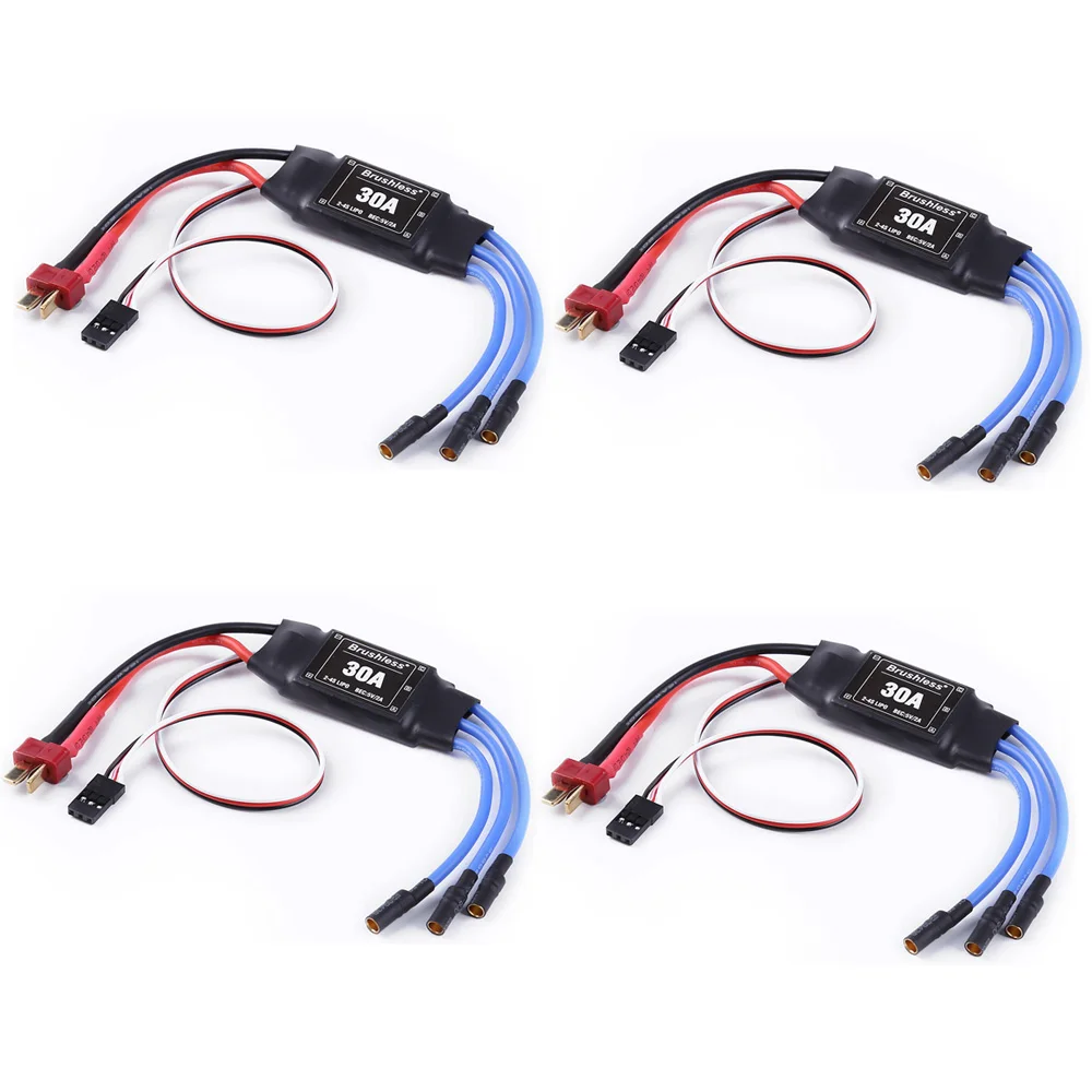 4pcs/lot Rc Brushless 30A ESC 2-4S Electric Speed Controller with 5V 2A BEC For Rc Multicopter helicopter