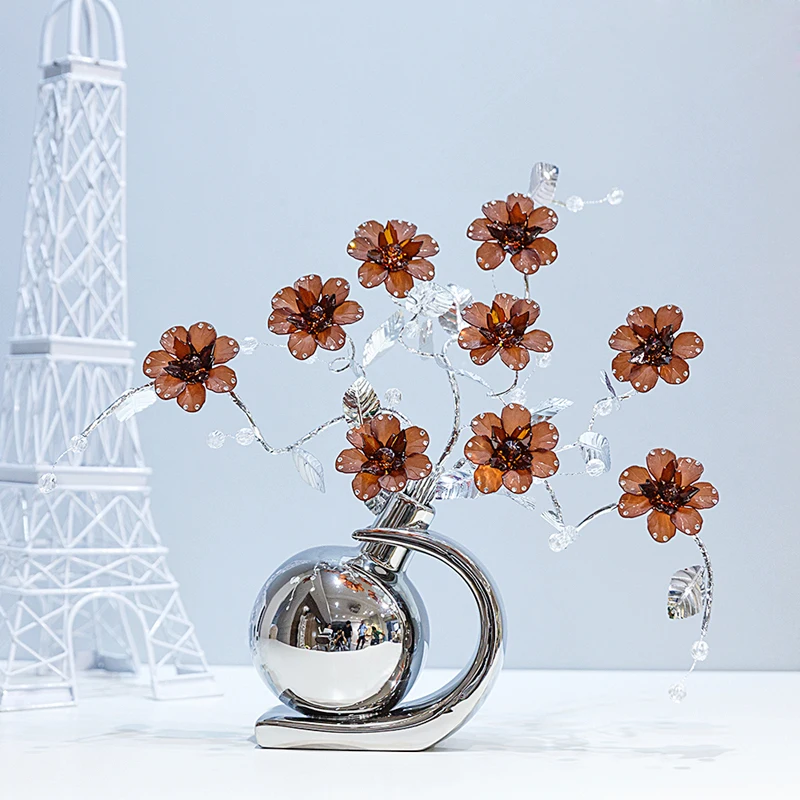

Creative Home Decorations Ceramic Vase Furnishing Articles Globe Shape Design Flower Vases Small ornaments
