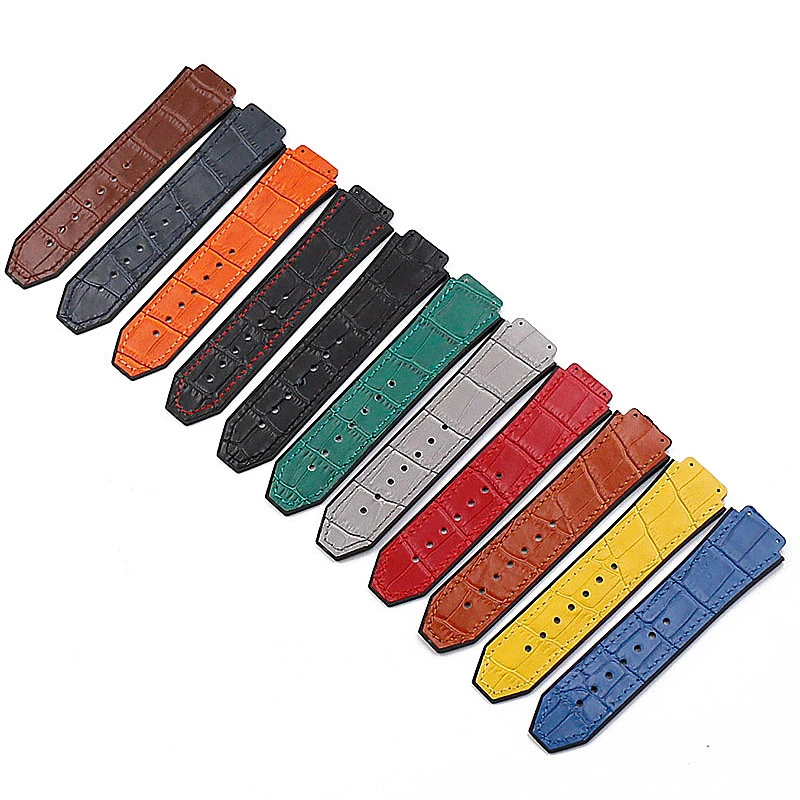 Watch Accessories Leather Strap  For Hublot Series 19mmx25mm for Men's and Women's Business Casual Outdoor Sports Strap