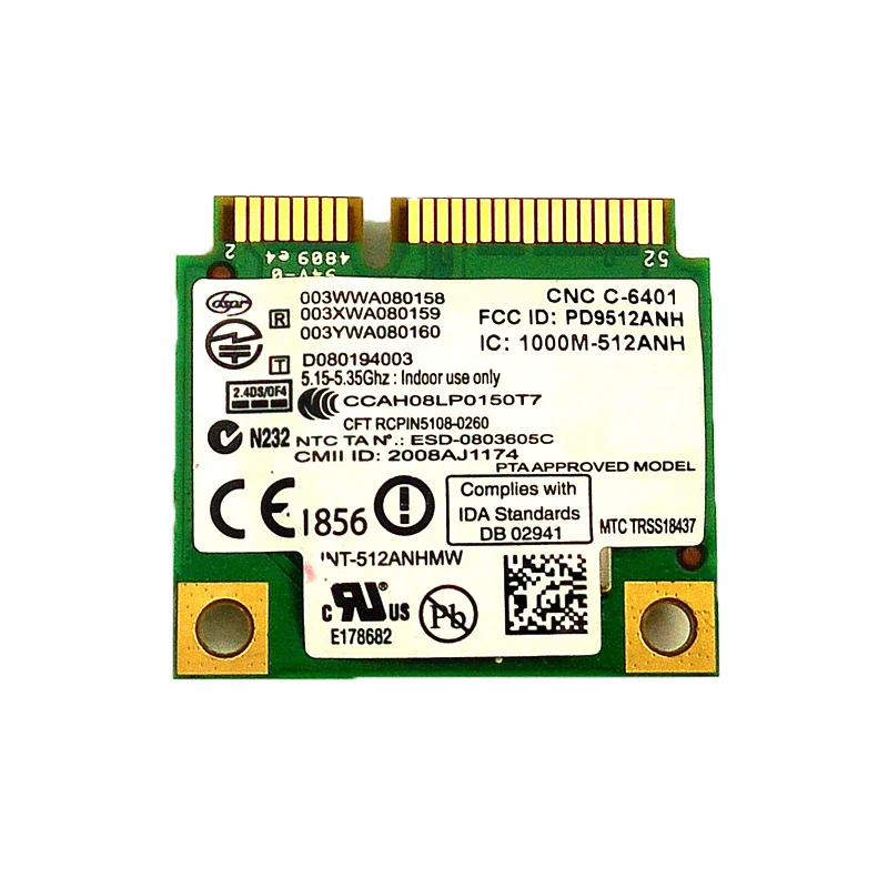 Intel WiFi Link 5100 512AN HMW 300M half mini pcie 2.4G/5G dual band wireless network card