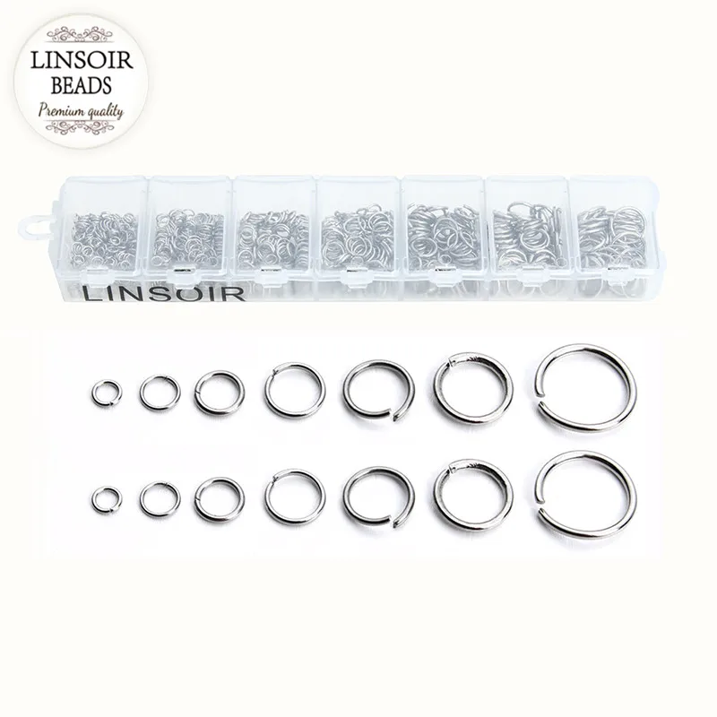 1Box Mixed Stainless Steel Open Jump Rings 3mm 4mm 5mm 6mm 7mm 8mm 10mm Split Rings Connectors For Jewelry Findings Making F3702