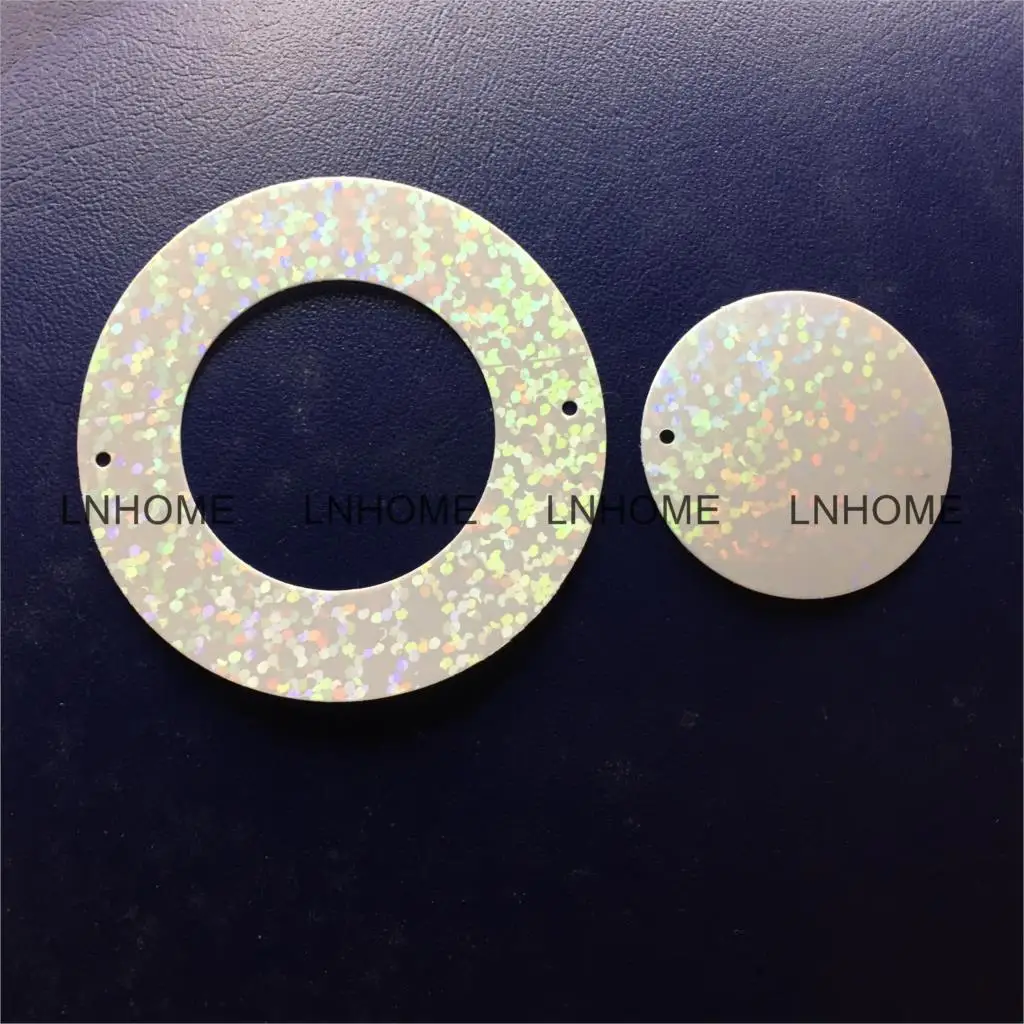 50g Laser White Large Round Circle Sequins 50mm PVC Flat Hologram For Crafts Wedding Decoration 2pcs Set Spangles