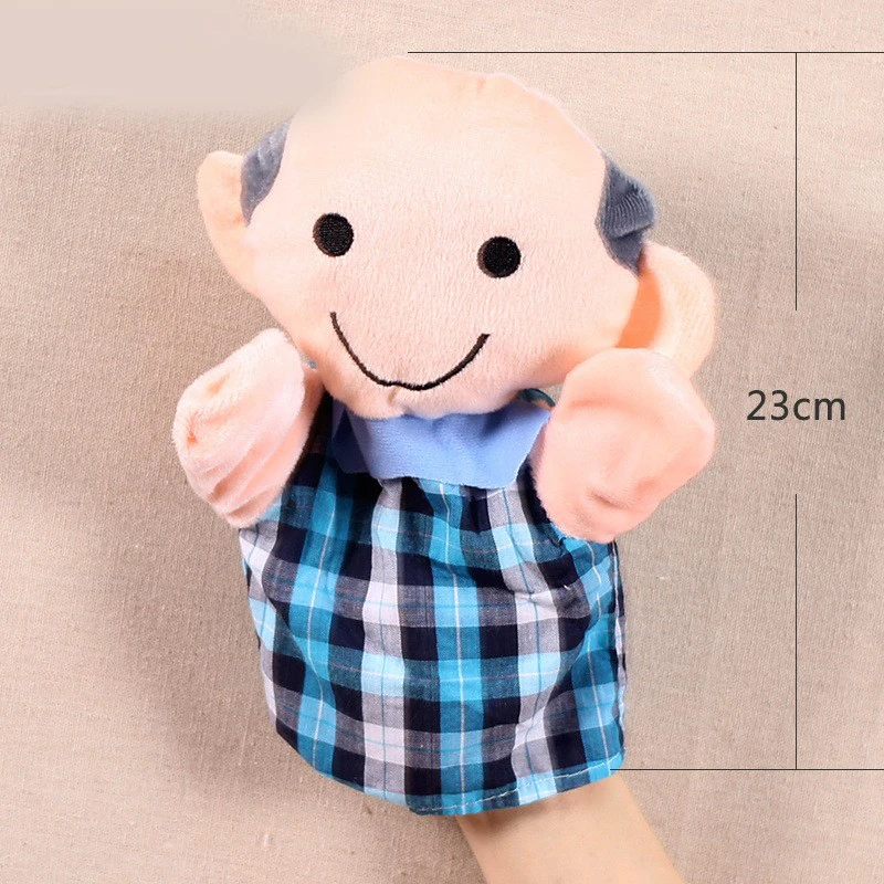 Grandparents Mom Dad Family Member Children Plush Toy Stuffed Hand Puppet