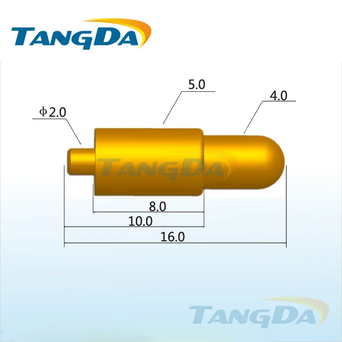 Tangda pogo pin connector DHL/EMS D 5*16 mm 2A Spring pin Thimble connector Charge probe Spring thimble Current pin