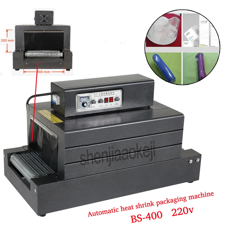 

BS-400 Automatic heat shrink packaging machine Electricity laminator sealing machine 220v Double temperature control 20*40CM