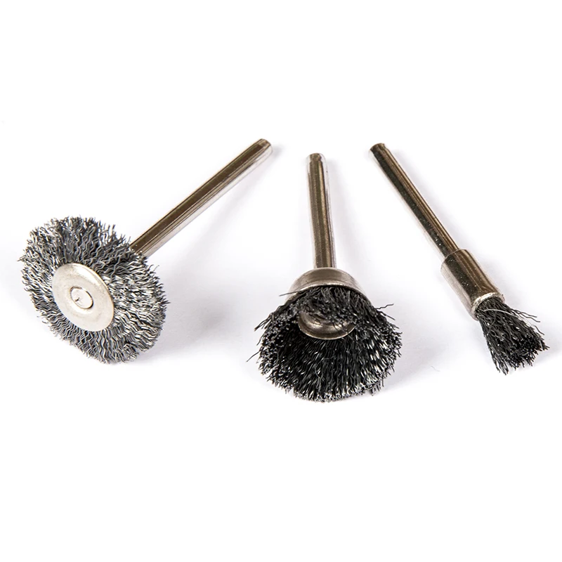 30pc Steel Wire Wheel wire brush polishing disc abrasive buffing grinding head set deburring mini drill dremel tools accessories