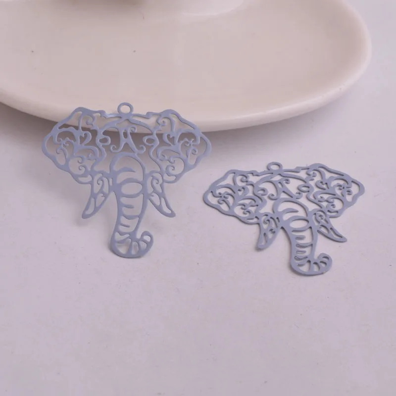 30 Stück AB3826 Hyperbolischer Stil Filigrane Elefantenkopf-Anhänger aus Messing Bisuteria Anhänger-Verbinder DIY Ohrring-Zubehör – Detail 6