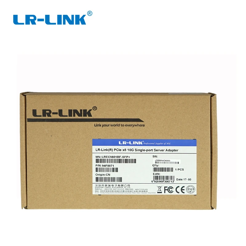 LR-LINK 9801BF-SFP+ pci express Network Card 10 gigabit ethernet Fiber Optical Lan card server Intel 82599 X520-DA1 Compatible