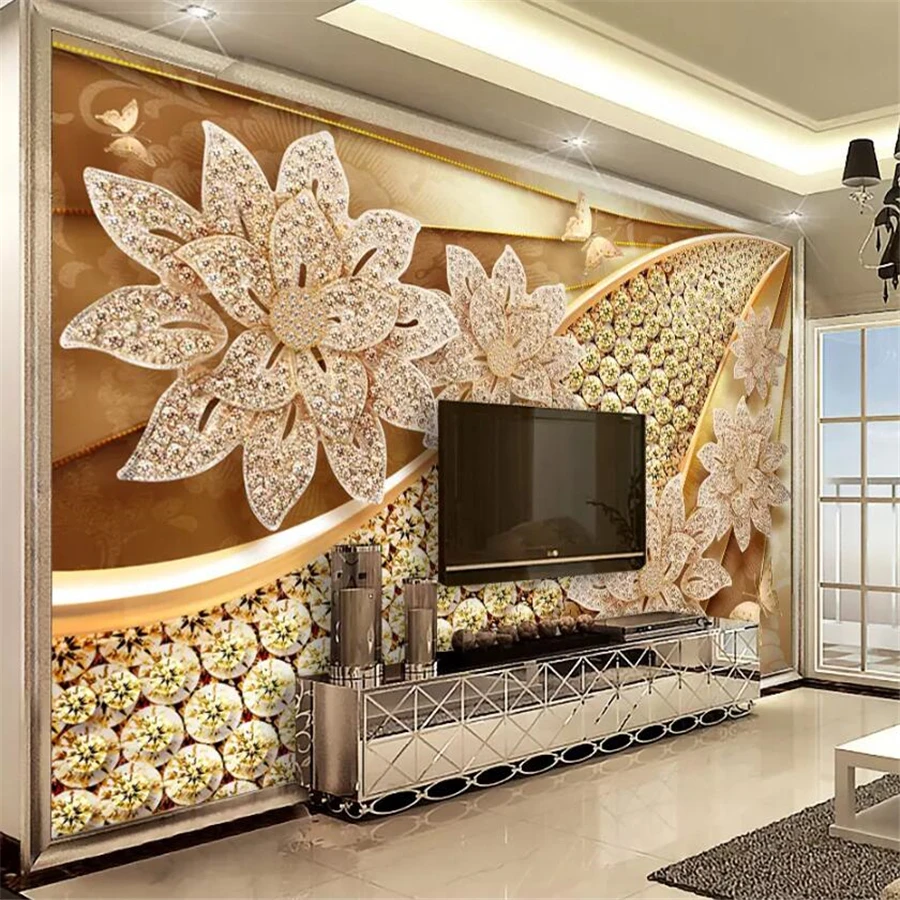 

beibehang Custom wallpaper 3d photo mural diamond jewelry background wall living room bedroom wallpaper 3d papel de parede mural