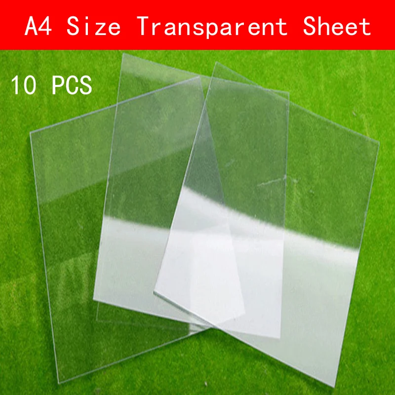 

10 PCS A4 size 210mm*297mm*0.3mm PVC transparent Sheet Plastic Clear thin plate