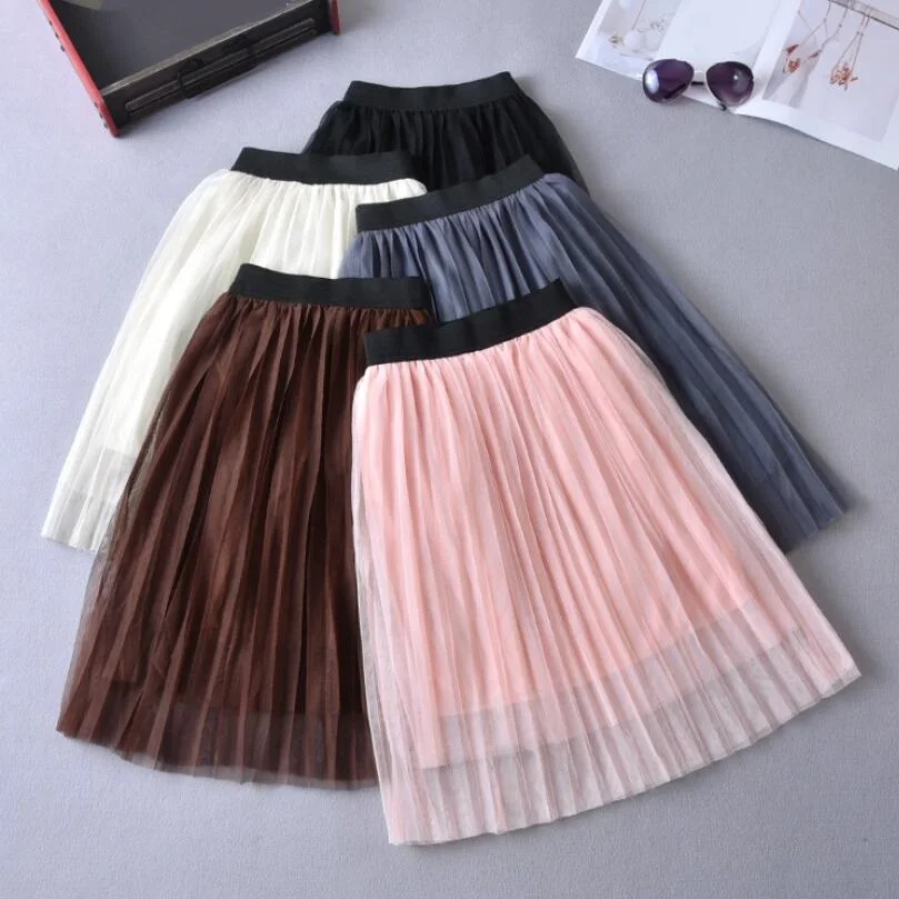 Baby Toddler Children Clothes School Girls Princess Mesh Tutu Skirts Kids Party Wedding Pleated Skirt Girl Tutus