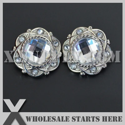 

(144pcs/lot) Color Option: RB1010A #1~#19 Plastic Acrylic Rhinestone Button for Clothing,Flower Center/Silver Base