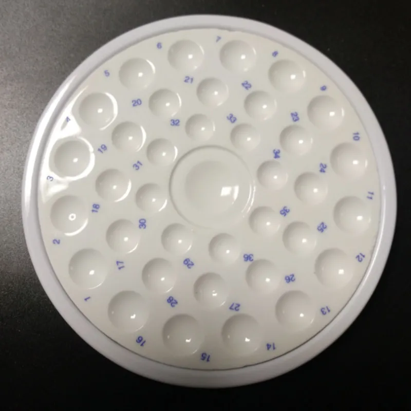 High quality Dental Lab Porcelain Mixing Watering Plate Wet Tray 36 Slot Ceramic Palette